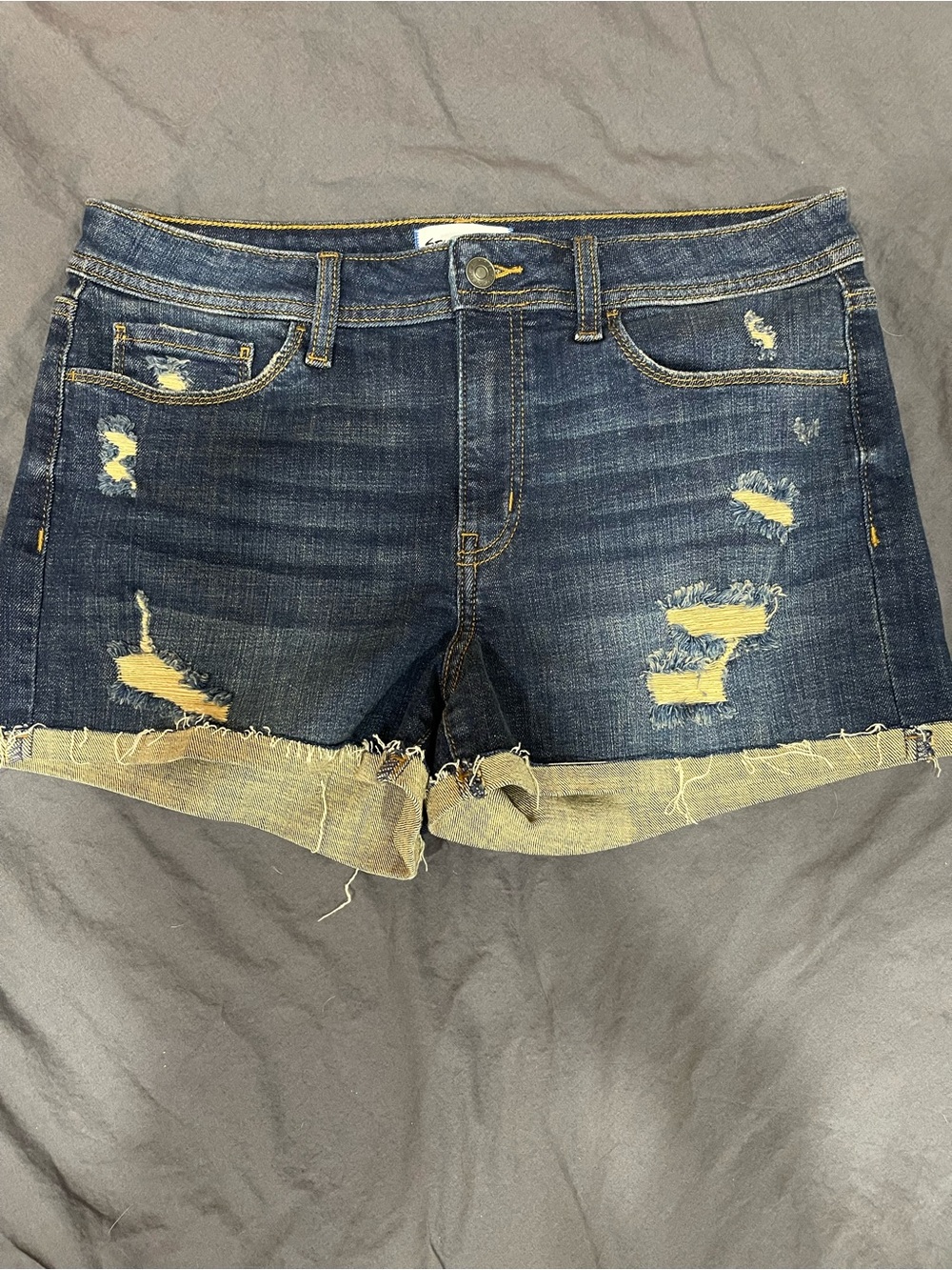 Studio Dark Blue Distressed Denim Shorts